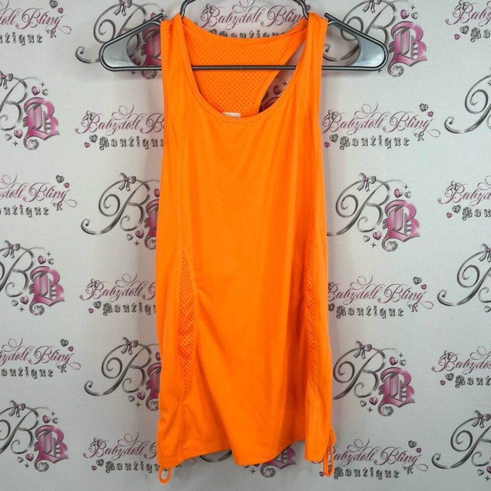 Danskin tank top racer back neon bright Vibrant Orange Tank Top